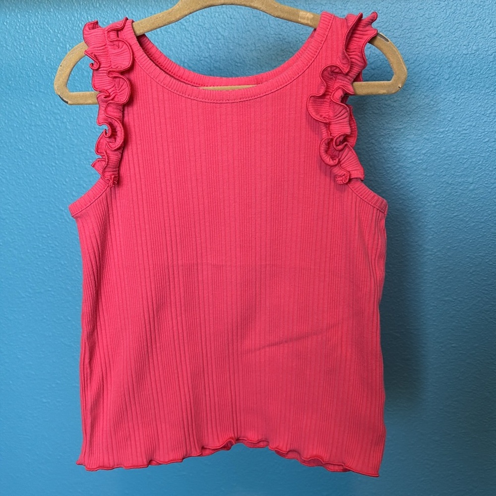 Cat & Jack Ruffled Toddler Pink Sleeveless Top in 4T